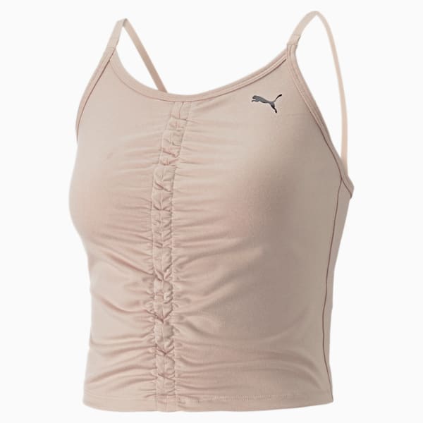 Débardeur d’entraînement froncé Studio Foundation Femme, Rose Quartz Heather, extralarge