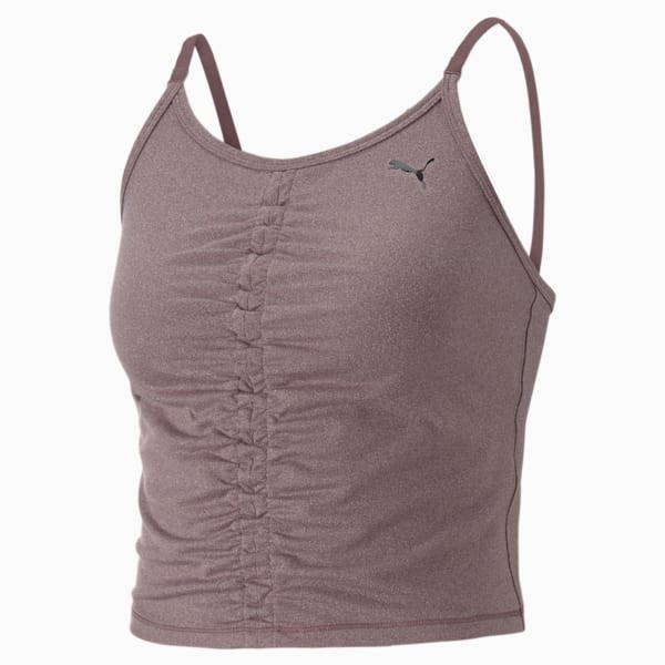 Studio Foundation Ruched Women's Tank Top, Dusty Plum Heather