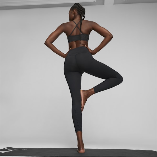 Womens Black High-Rise 7/8 Tights. Running Bare Activewear.