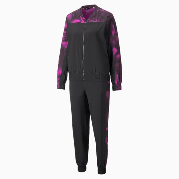 Favourite Printed Women's Training Tracksuit, Puma Black-Deep Orchid-AOP, extralarge-IND