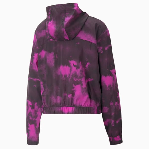 Printed Woven Women's Training Jacket, Deep Orchid, extralarge