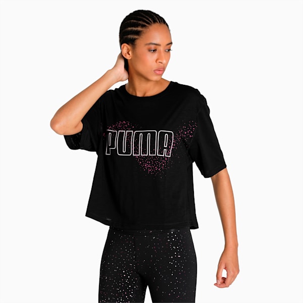 Graphic Recycled Boxy Women's Training  T-shirt, Puma Black