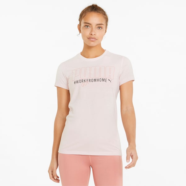 Graphic Slogan Women's Training T-Shirt, Chalk Pink Heather, extralarge-IND