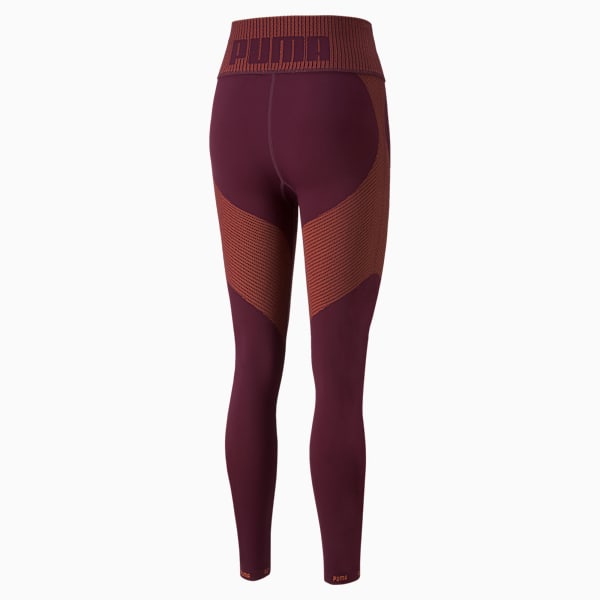 FormKnit Women's Seamless High Waist 7/8 Training Leggings, Grape Wine-Neon Citrus, extralarge-IND