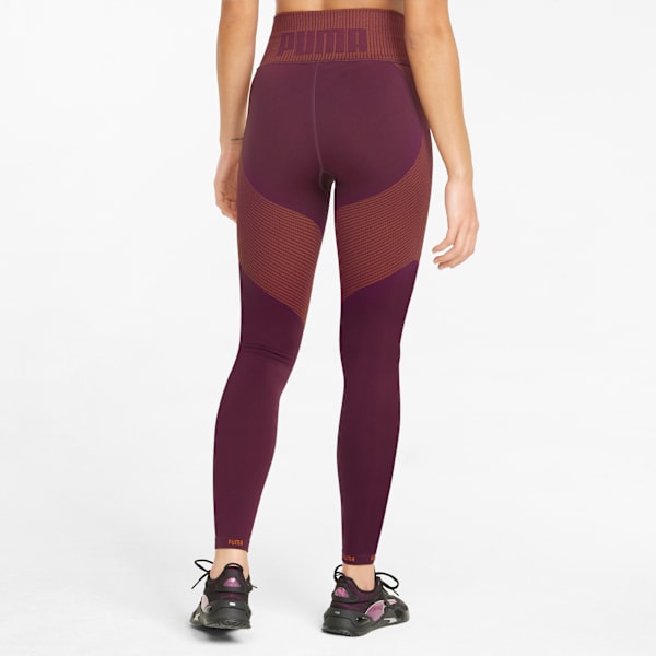 FormKnit Women's Seamless High Waist 7/8 Training Leggings, Grape Wine-Neon Citrus, extralarge-IND