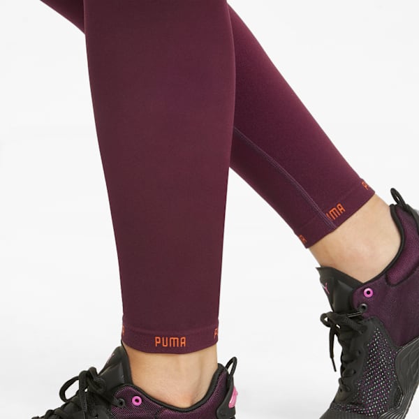 FormKnit Women's Seamless High Waist 7/8 Training Leggings, Grape Wine-Neon Citrus, extralarge-IND
