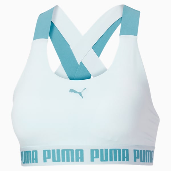 Feel It Mid-Impact Women's Sports Bra, Nitro Blue-Porcelain, extralarge