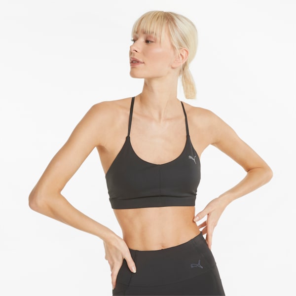 Low-Impact Strappy Women's Training Bra, Puma Black, extralarge-IND