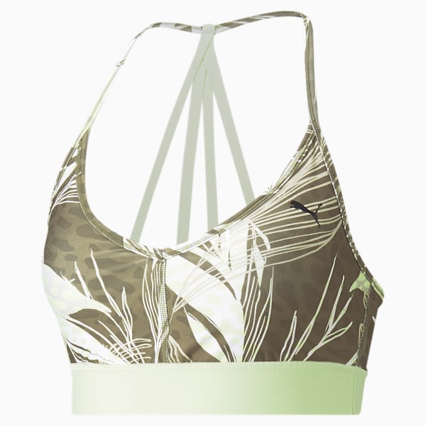 Bra deportivo para training de bajo impacto Mujer Risk Taker, Dark Green Moss-trop print, extralarge