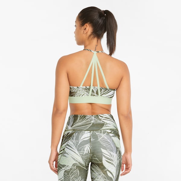Bra deportivo para training de bajo impacto Mujer Risk Taker, Dark Green Moss-trop print, extralarge