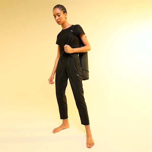 Studio Women's Tapered Woven Training Trackpants, Puma Black, extralarge-IND