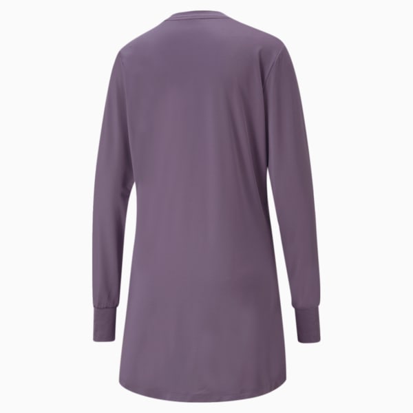 Camiseta de entrenamiento de manga larga Modest Activewear para mujer, Purple Charcoal