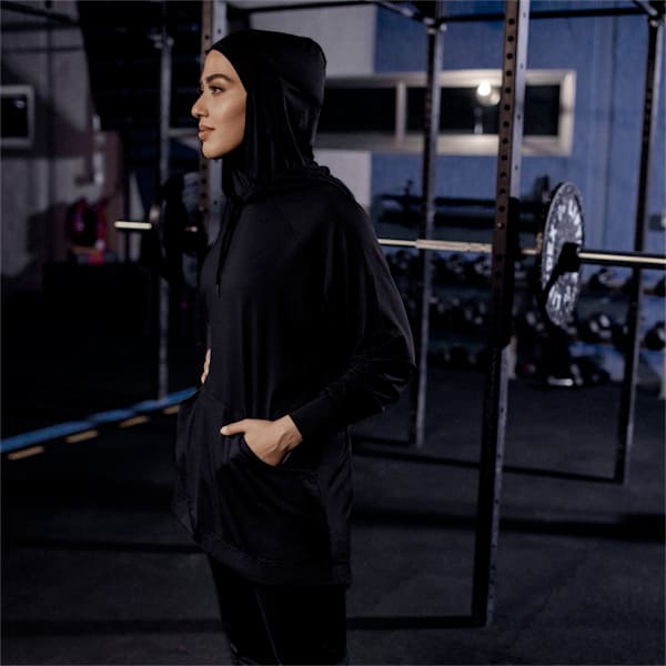 Modest Activewear Women's Training Hoodie, Puma Black, extralarge-AUS