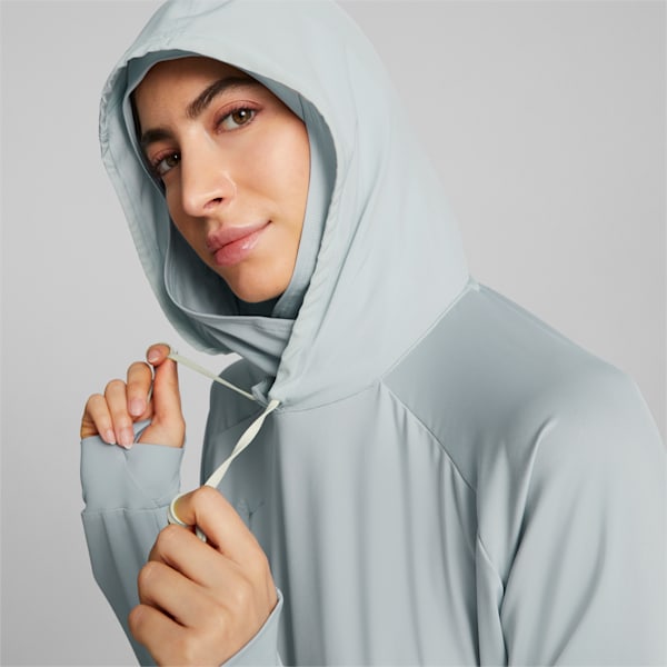 Modest Activewear Women's Training Hijab Hoodie, Platinum Gray