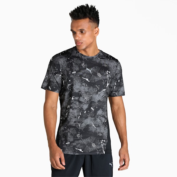 PUMA x one8 Printed Active Men's Slim Fit T-Shirt, Puma Black, extralarge-IND