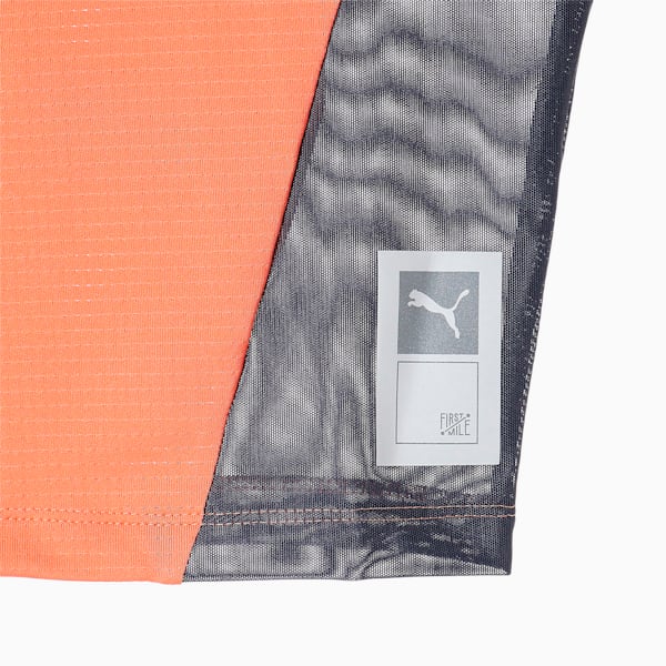 ウィメンズ ランニング FIRST MILE クロップ 半袖 Tシャツ, Deep Apricot-Dark Slate
