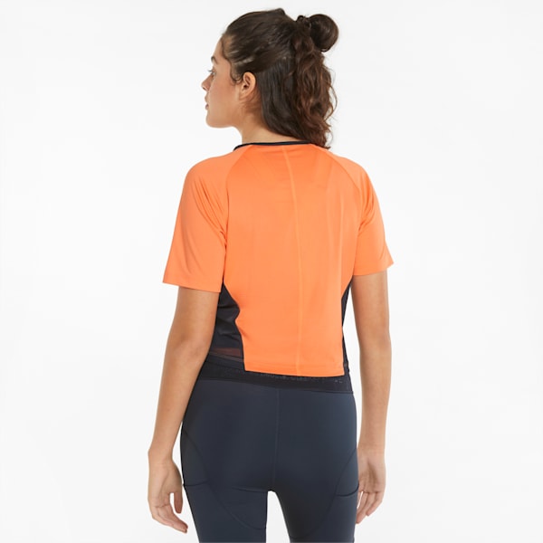 ウィメンズ ランニング FIRST MILE クロップ 半袖 Tシャツ, Deep Apricot-Dark Slate