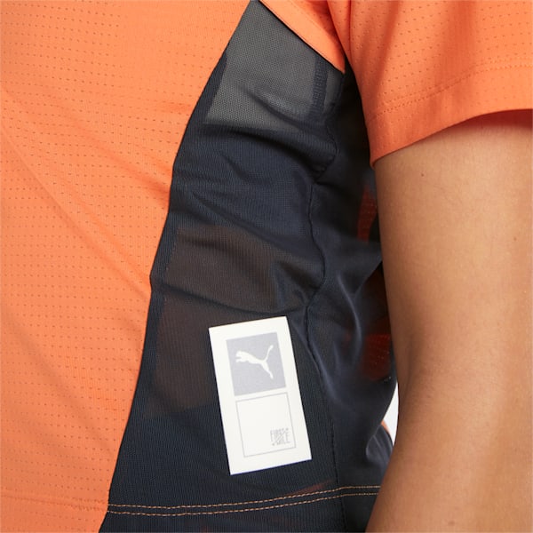 ウィメンズ ランニング FIRST MILE クロップ 半袖 Tシャツ, Deep Apricot-Dark Slate
