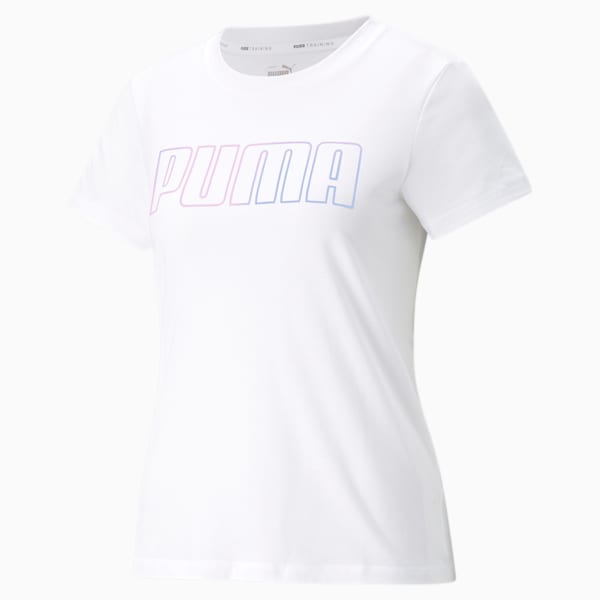 ウィメンズ トレーニング コンセプト 半袖 Tシャツ, Puma White-Iridescent PUMA, extralarge-JPN