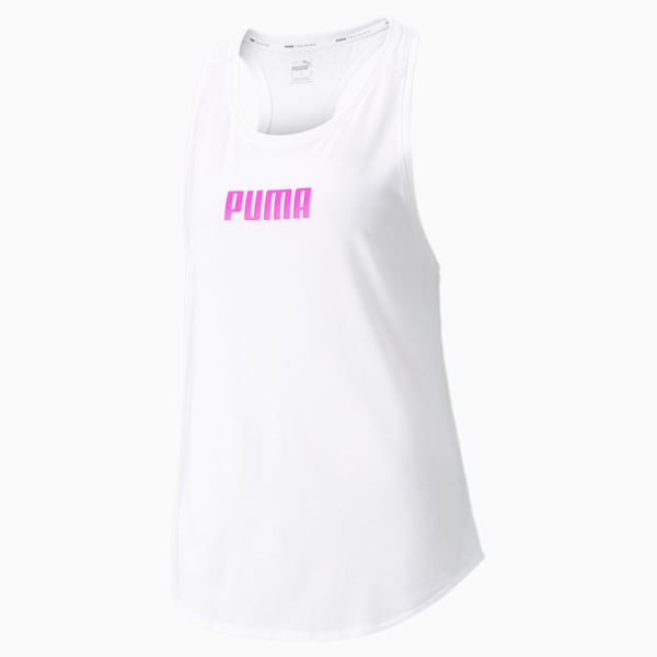 Logo Women's Training Tank Top, Puma White-Deep Orchide PUMA