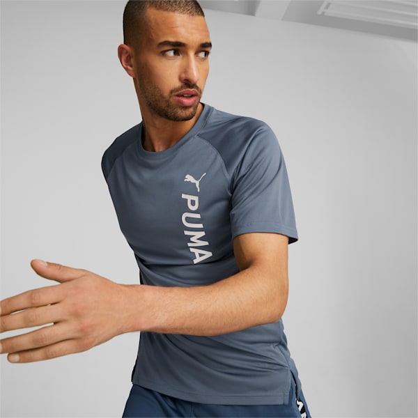 Fit Short Sleeve Men's Training T-Shirt, Evening Sky, extralarge-IND