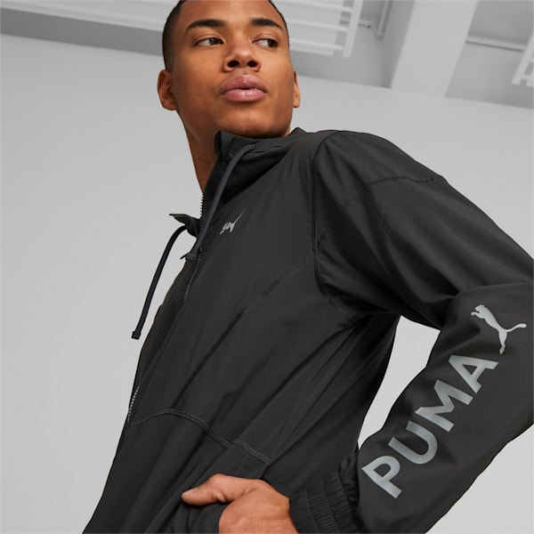 PUMA FIT Woven Men's Jacket, PUMA Black-Cool Dark Gray, extralarge-IND