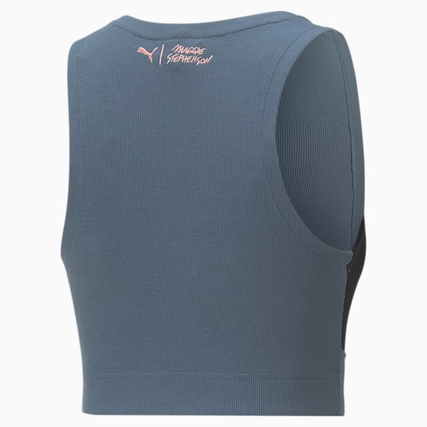 PUMA X MAGGIE CROP TANK, Evening Sky-Puma Black-color block, extralarge-IND