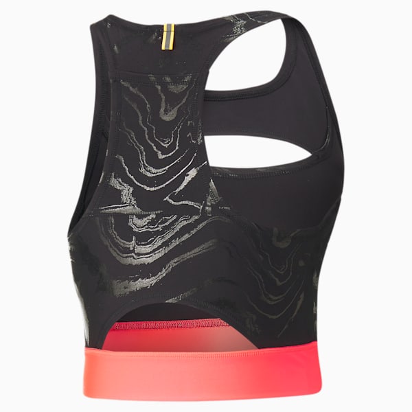 ULTRAFORM Women's Cropped Running Tank Top, Puma Black-Sunset Glow