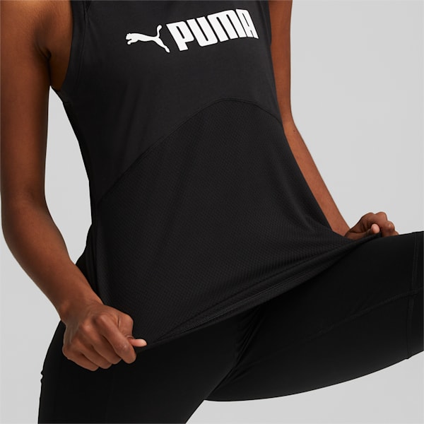 Playera de tirantes de entrenamiento para mujer Fit Logo, Puma Black, extralarge
