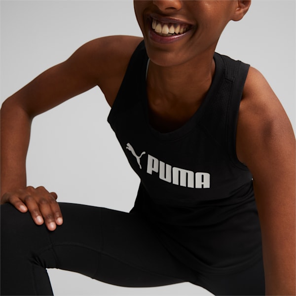 Playera de tirantes de entrenamiento para mujer Fit Logo, Puma Black, extralarge