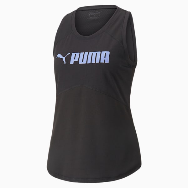Fit Logo Women's Training Tank Top, PUMA Black-Elektro Purple