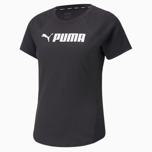 PUMA FIT Logo Training Women's T-Shirt, Puma Black-- Puma White