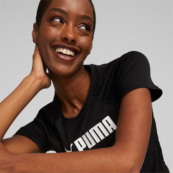 PUMA FIT Logo Training Women's T-Shirt, Puma Black-- Puma White
