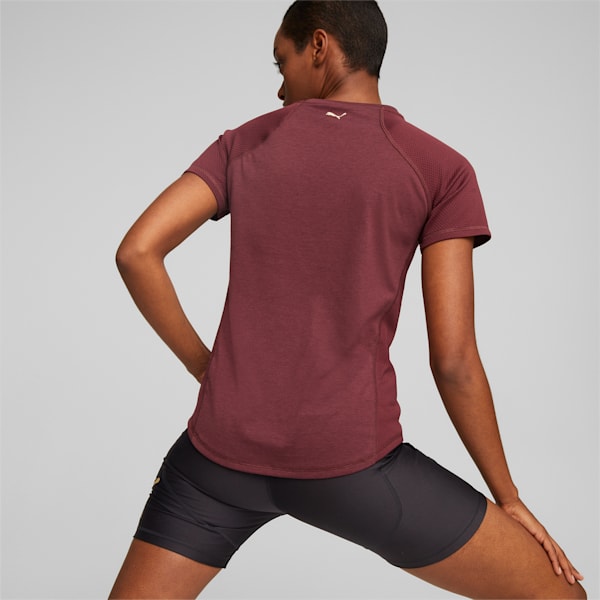 Camiseta con logo Fit de entrenamiento para mujeres, Aubergine