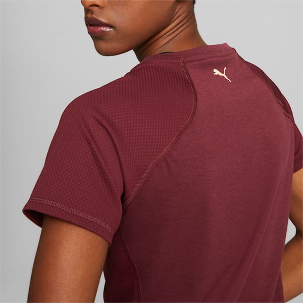 Camiseta con logo Fit de entrenamiento para mujeres, Aubergine