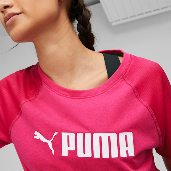 Playera para entrenar de mujer con logotipo PUMA Fit, Orchid Shadow-PUMA White, extralarge