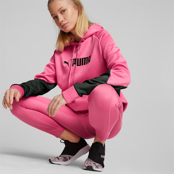 Fit PWRFleece Women's Training Sweatshirt, Sunset Pink-Puma Black, extralarge-IND