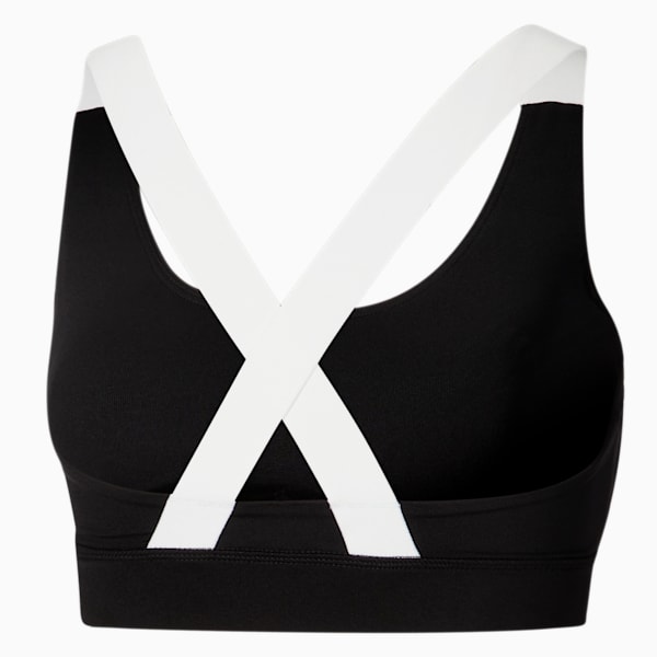 PUMA Fit Women's Mid Impact Sports Bra, Puma Black, extralarge