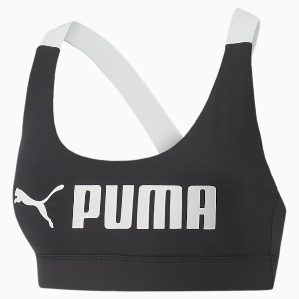 PUMA Fit Mid Impact Training Bra, Puma Black, extralarge-AUS