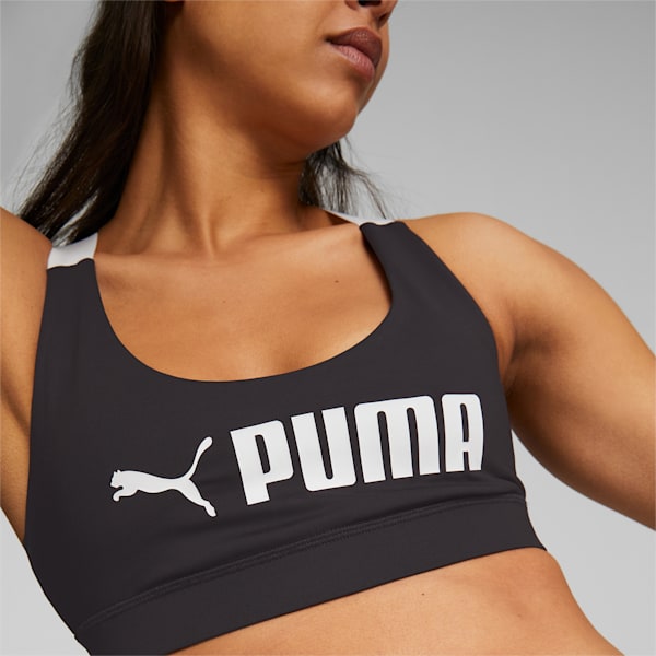Fit Mid Impact Training Bra Women, Puma Black