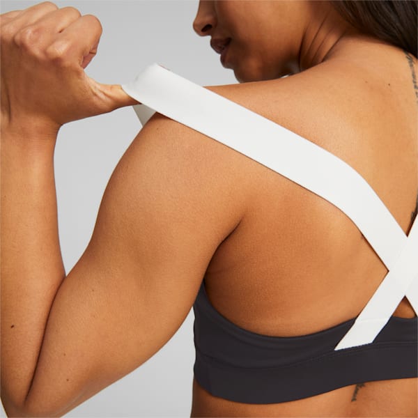 Puma gold logo shop cross back bra