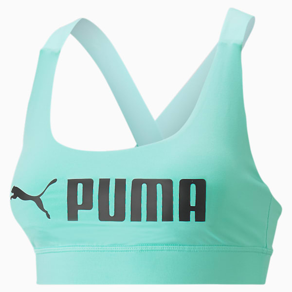 PUMA Fit Mid Impact Training Bra, Electric Peppermint, extralarge-IND