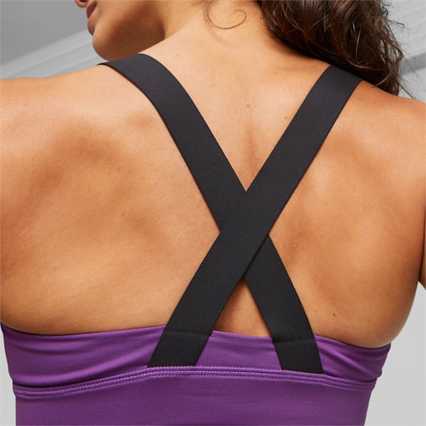 Fit Mid Impact Training Bra, Purple Pop-PUMA Gold, extralarge-IND