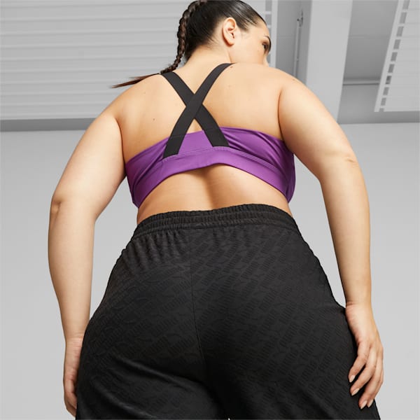 Fit Mid Impact Training Bra, Purple Pop-PUMA Gold, extralarge-IND