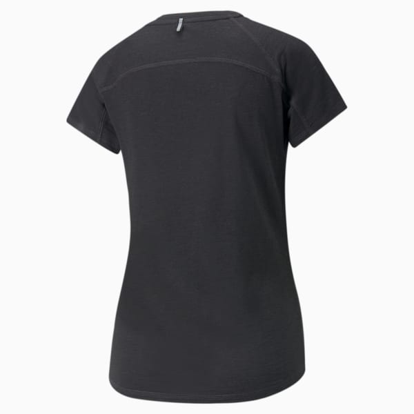 Run Logo Short Sleeve Running Women's T-Shirt, Puma Black-Platinum Gray, extralarge-IND