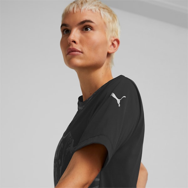 Run Graphic Printed Short Sleeve Running Women's T-Shirt, Puma Black, extralarge-IND