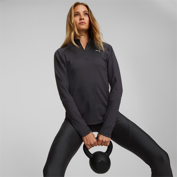 Run Knit Half Zip Running Pullover Women, Puma Black