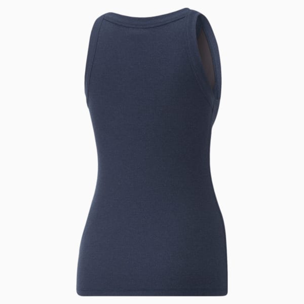 Exhale Ribbed Studio Training Tank Top Women, Marine Blue Heather