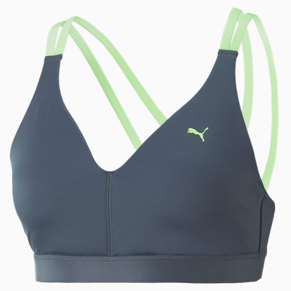 Elite Low Impact Strappy Women's Training Bra, Evening Sky-Fizzy Apple, extralarge-IND