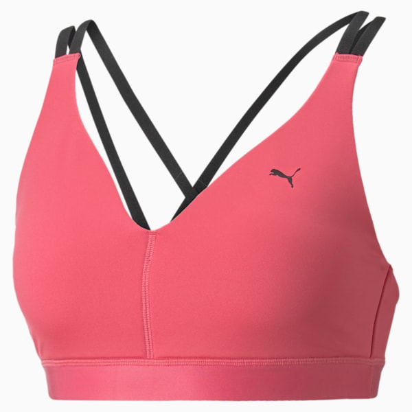 Elite Low Impact Strappy Women's Training Bra, Sunset Pink, extralarge-IND